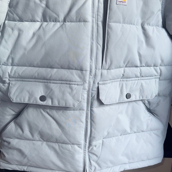 Carhartt Women's Montana Relaxed Fit Insulated Jacket Light Blue/Gray Puffer - Picture 9 of 11